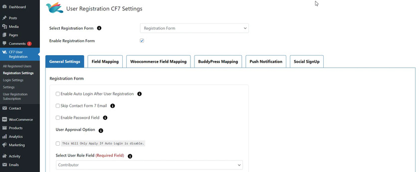 User Registration Contact Form 7 Pro Landing Page