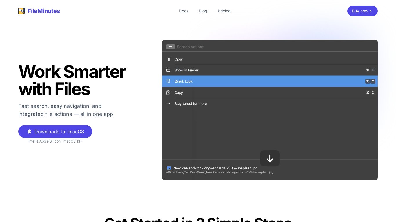 FileMinutes Landing page