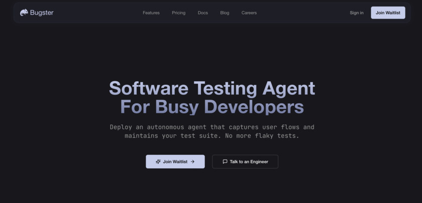 Bugster.dev Landing Page