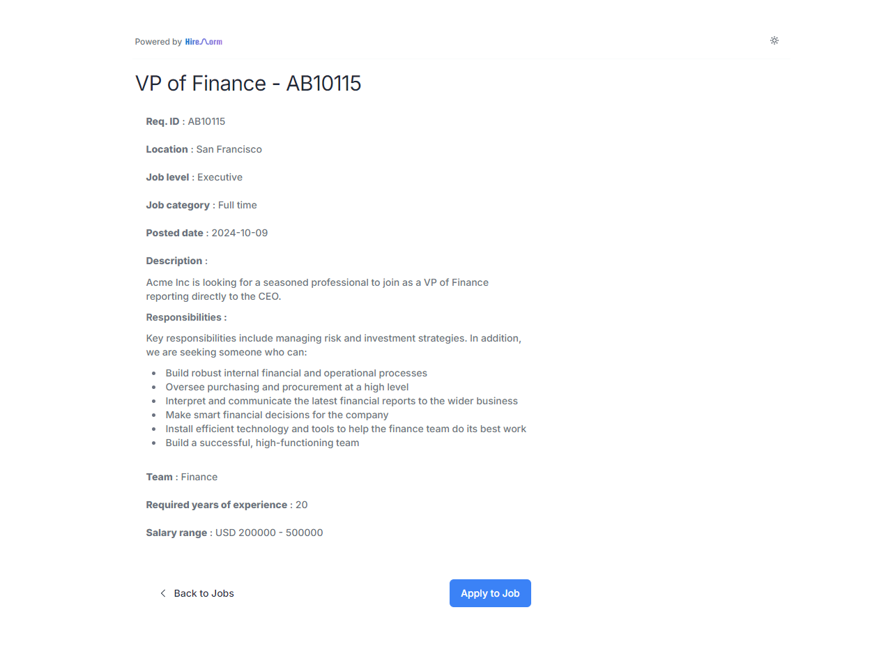 HireNorm Job Application