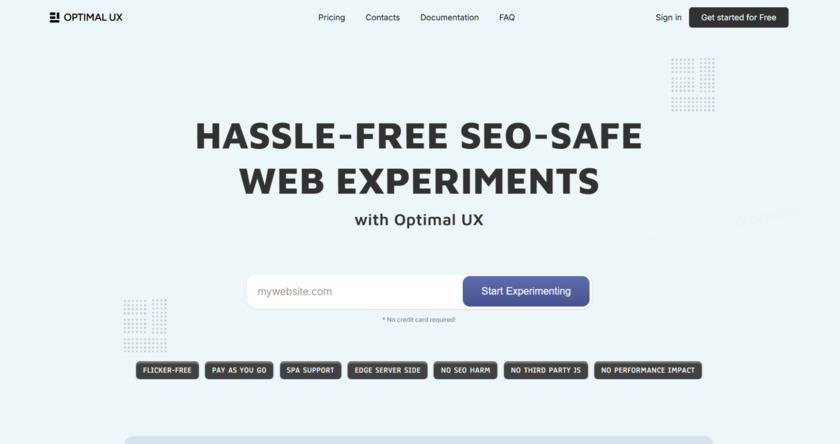 Optimal UX Landing Page