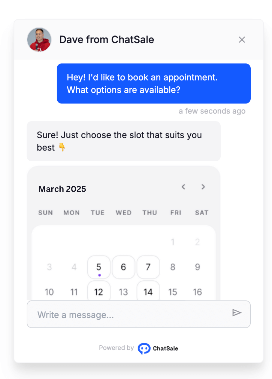 ChatSale AI Appointment Booking