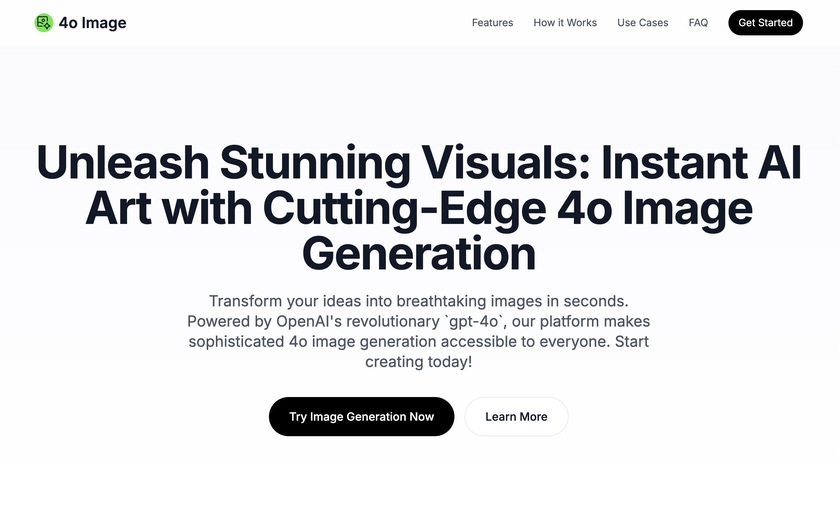 4o-Image.com Landing Page