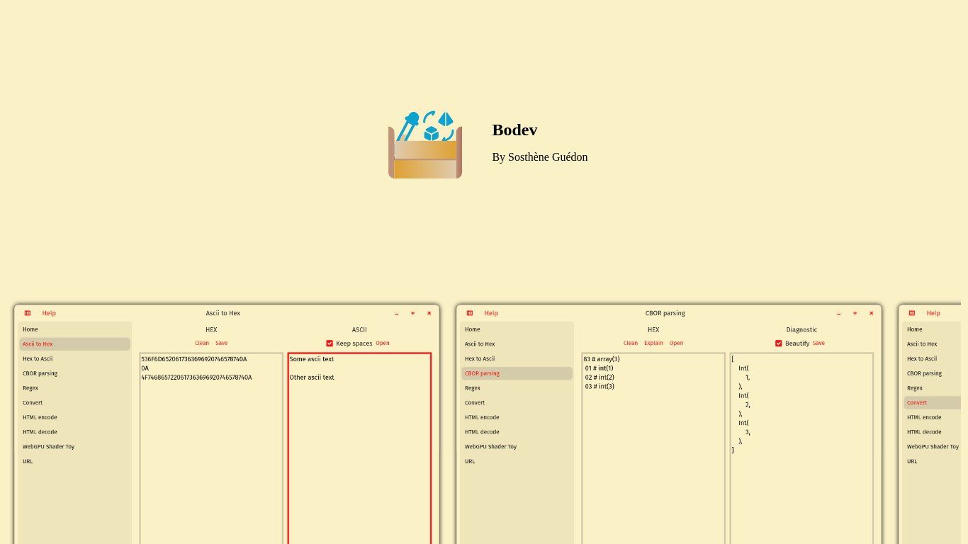 Bodev Landing page