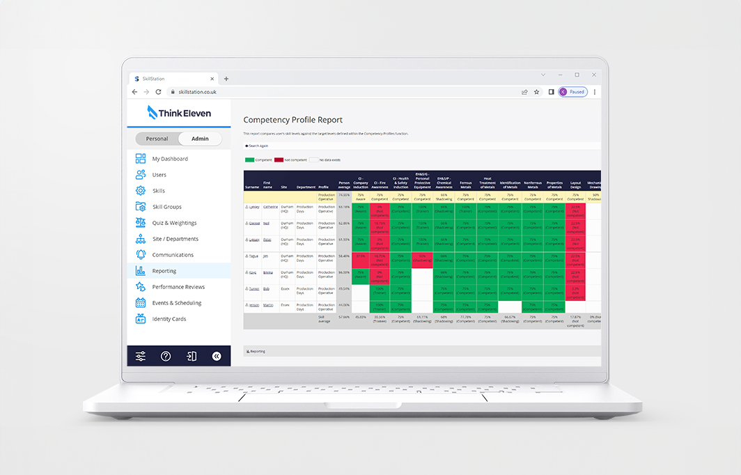 SkillStation by ThinkEleven Unlimited Skills Matrix Generation