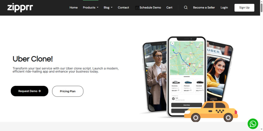 Zipprr Uber Clone Landing Page