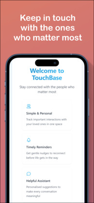 TouchBase Site screenshot