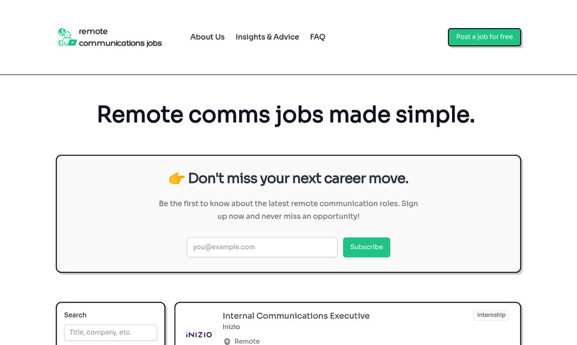Remote Communications Jobs Landing Page Remote Communications Jobs Landing Page