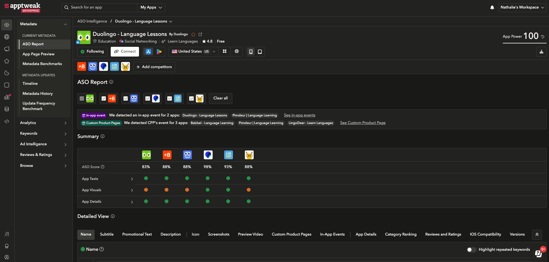 AppTweak Screenshot of AppTweak tool