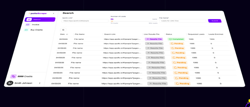 Apollo Scrape Landing Page