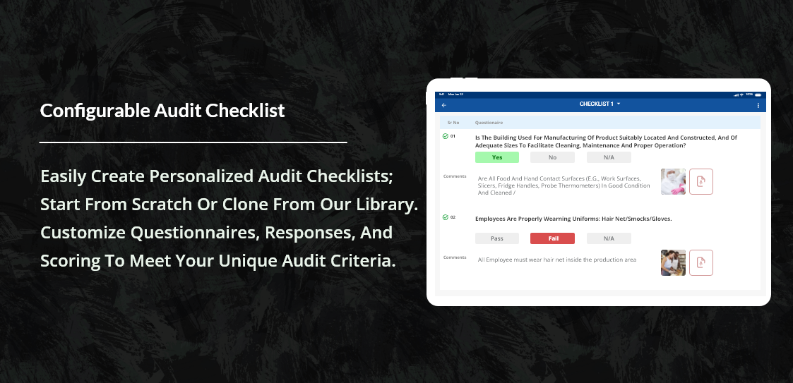 SmartAudits Online checklist