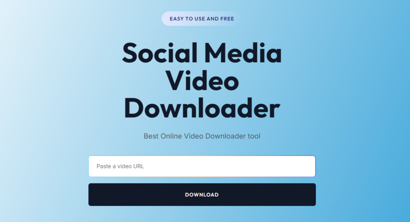 Social Media Video Downloader Landing Page
