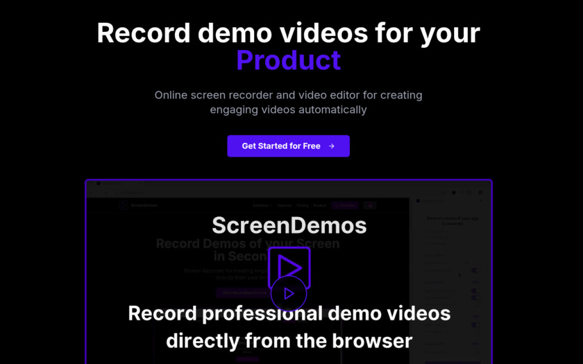 ScreenDemos Landing Page