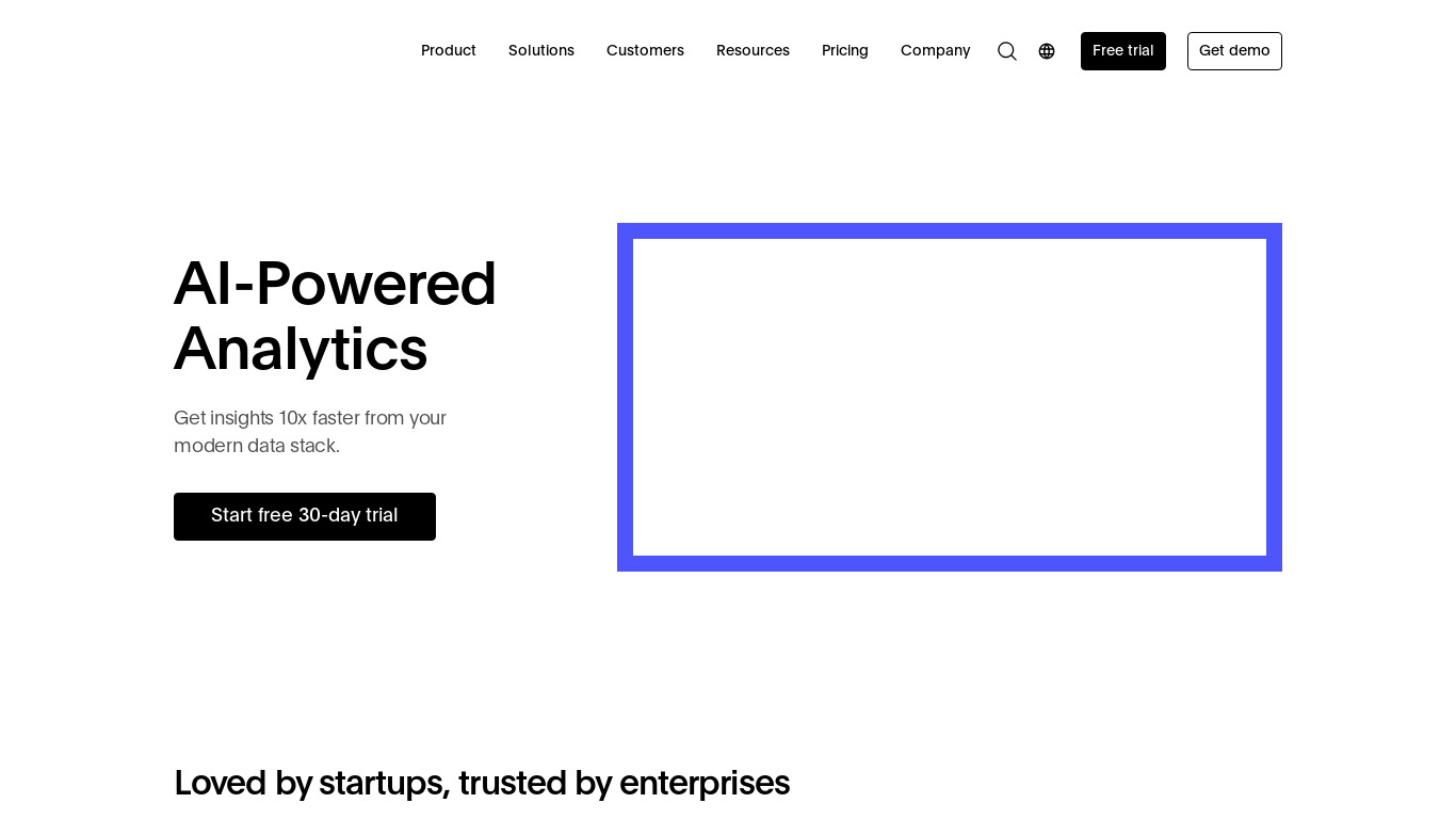 ThoughtSpot Landing page