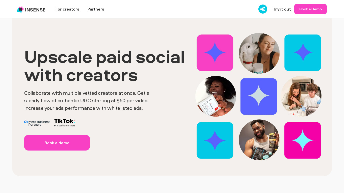 Insense & Paid Media Landing page