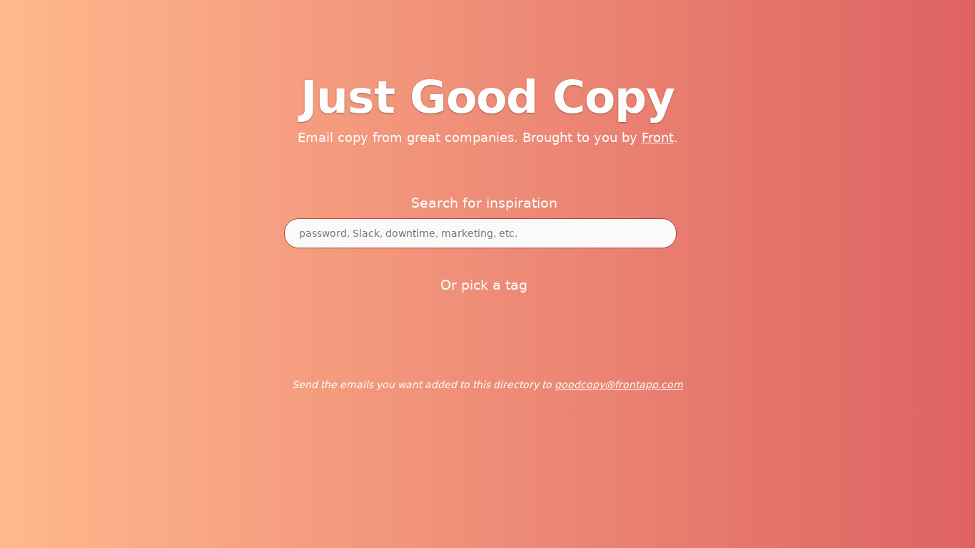 Good Email Copy Landing page