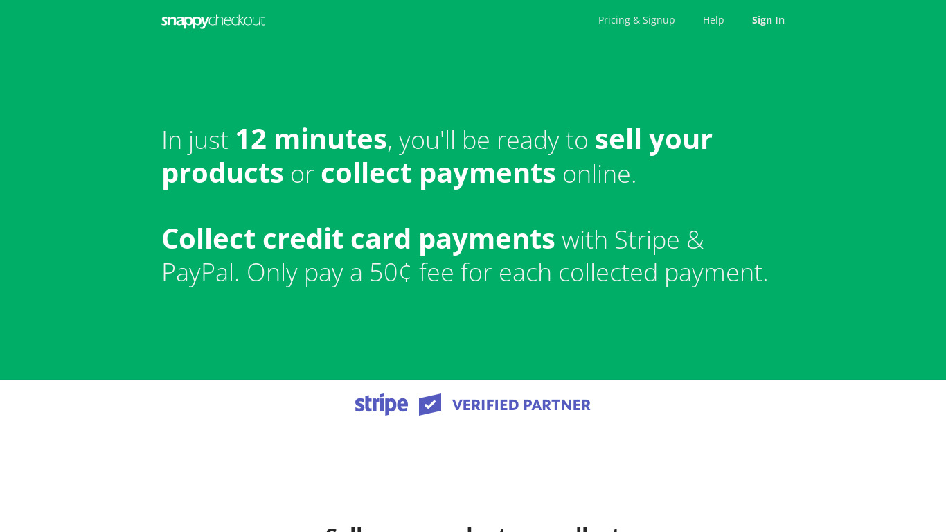 Snappy Checkout Landing page