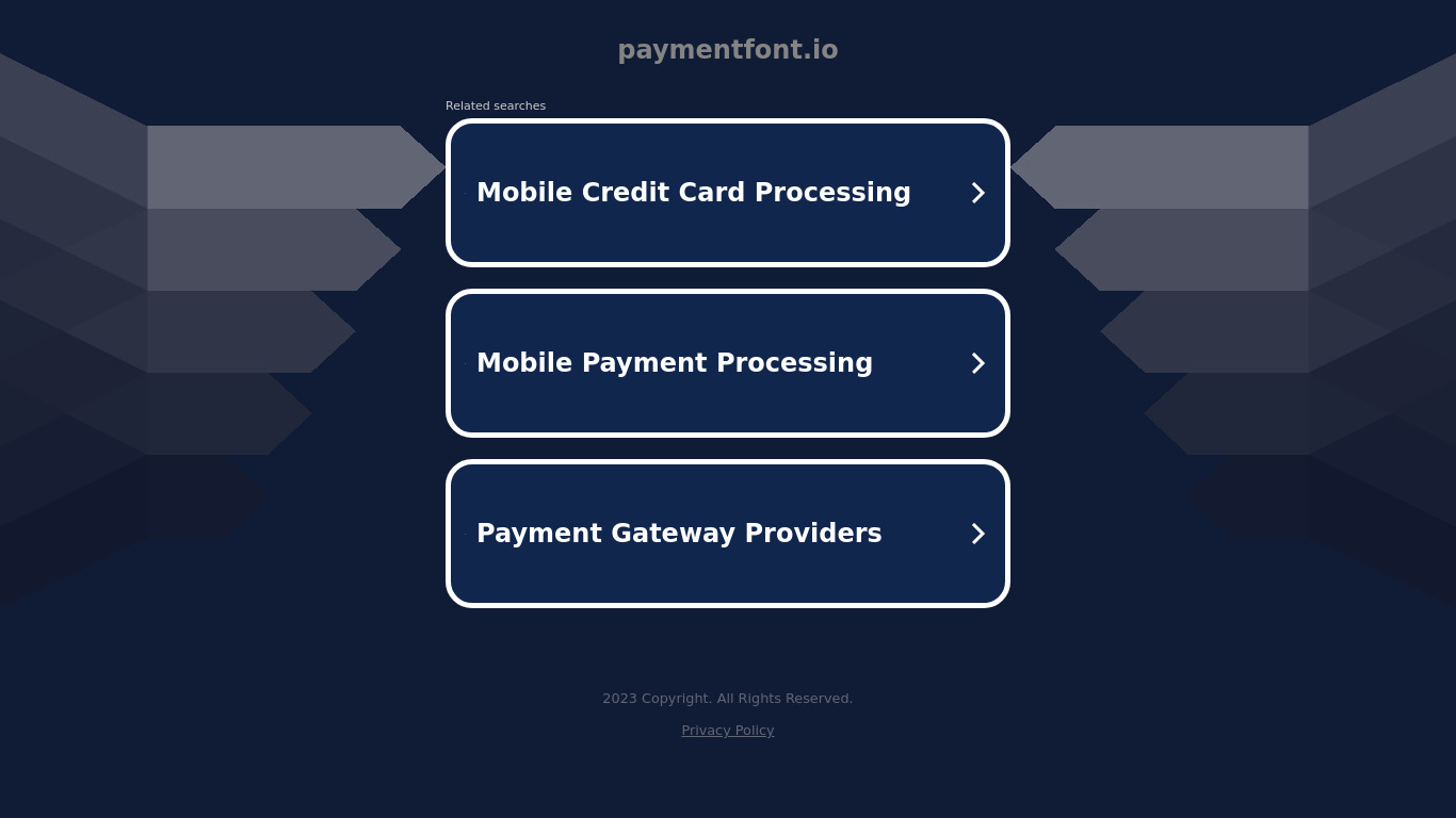 PaymentFont Landing page