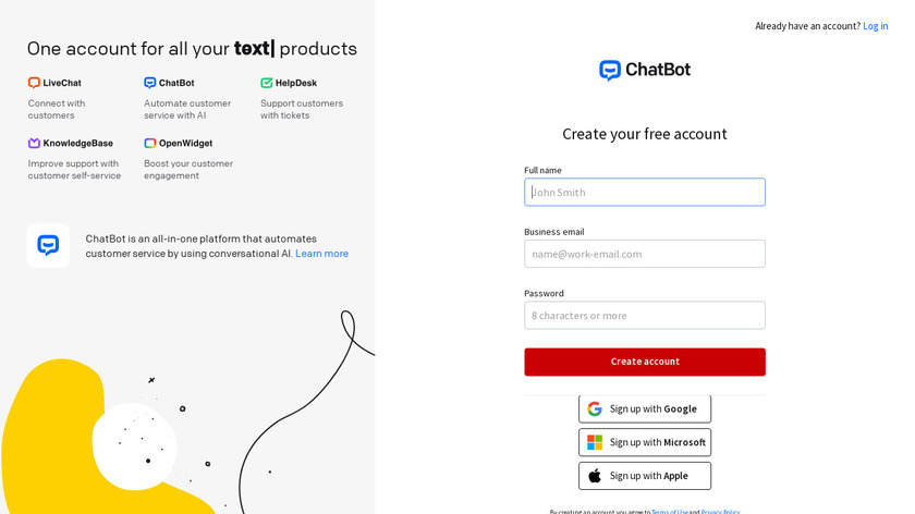 Chat Widget from BotEngine Landing Page