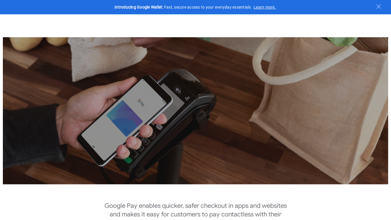 Google Payment API Landing page