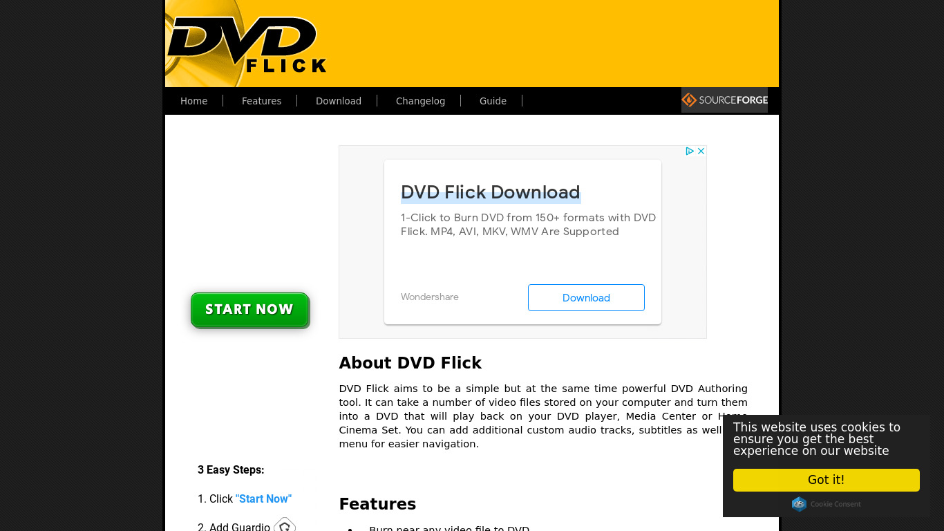 DVD Flick Landing page