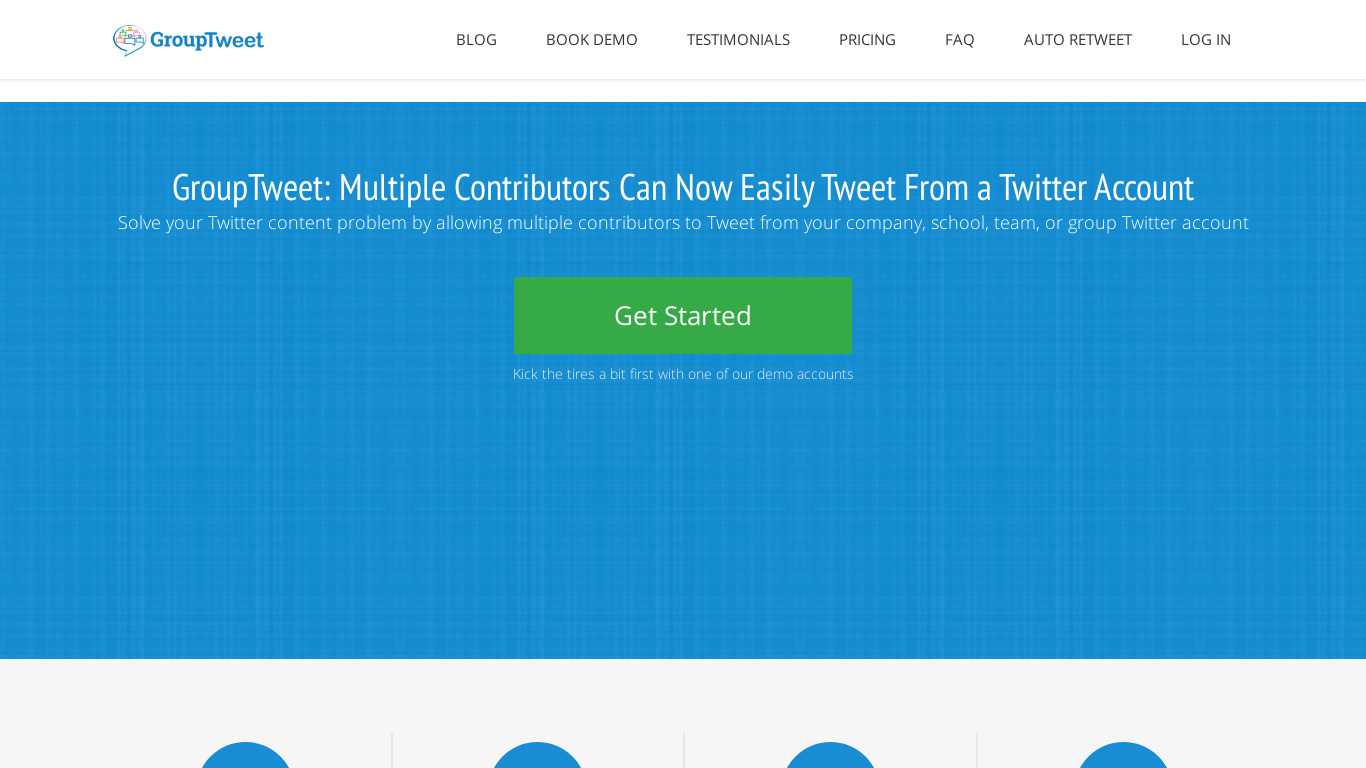 Grouptweet Landing page