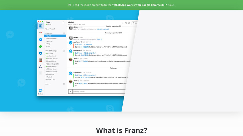 Franz 5 Landing Page