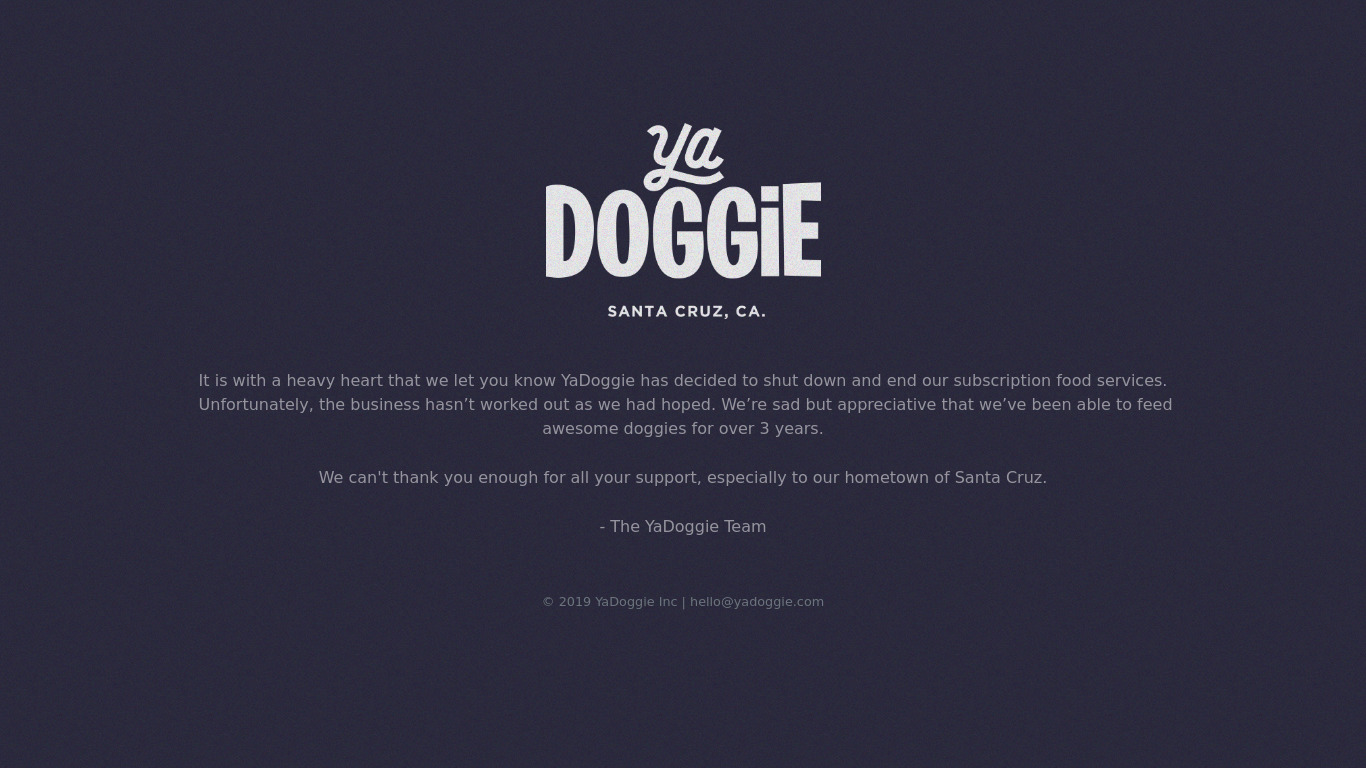 YaDoggie Landing page