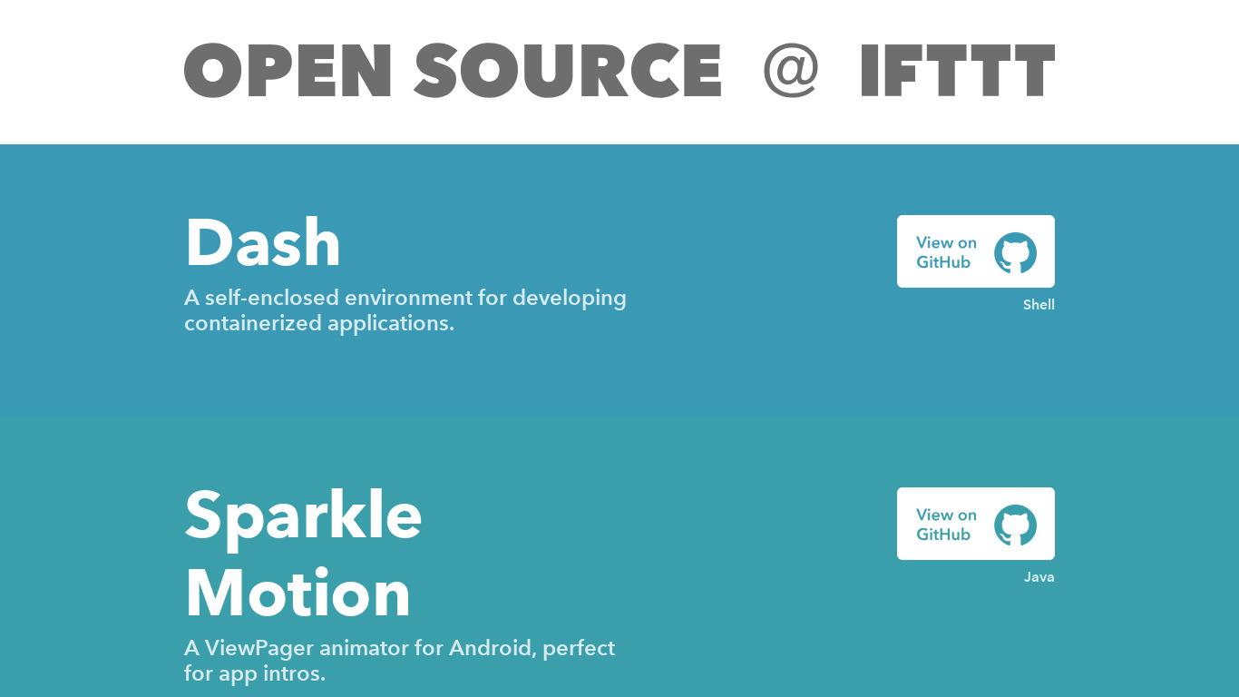 Open Source @IFTTT Landing page