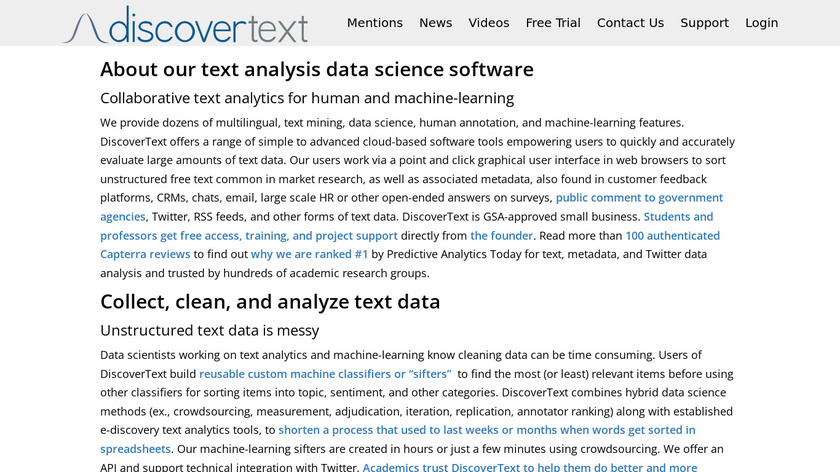 DiscoverText Landing Page