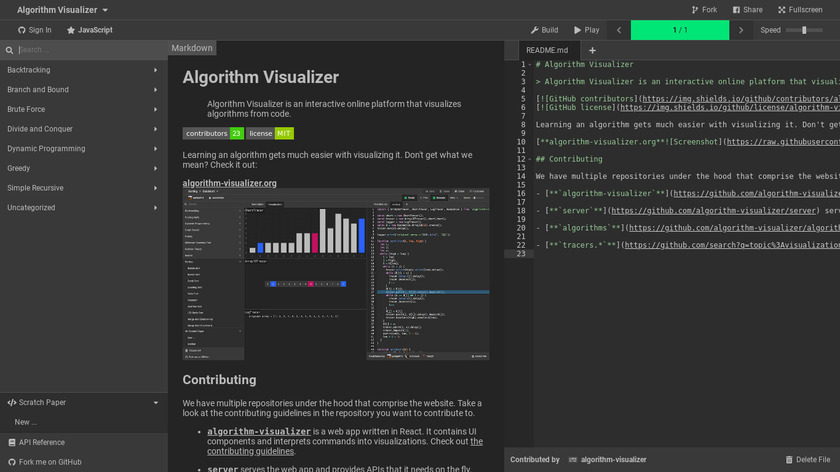 Algorithm Visualizer Landing Page