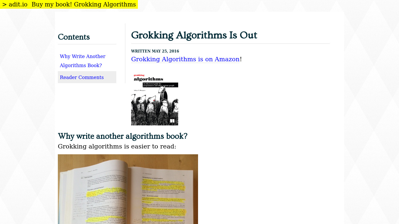 Grokking Algorithms Landing page
