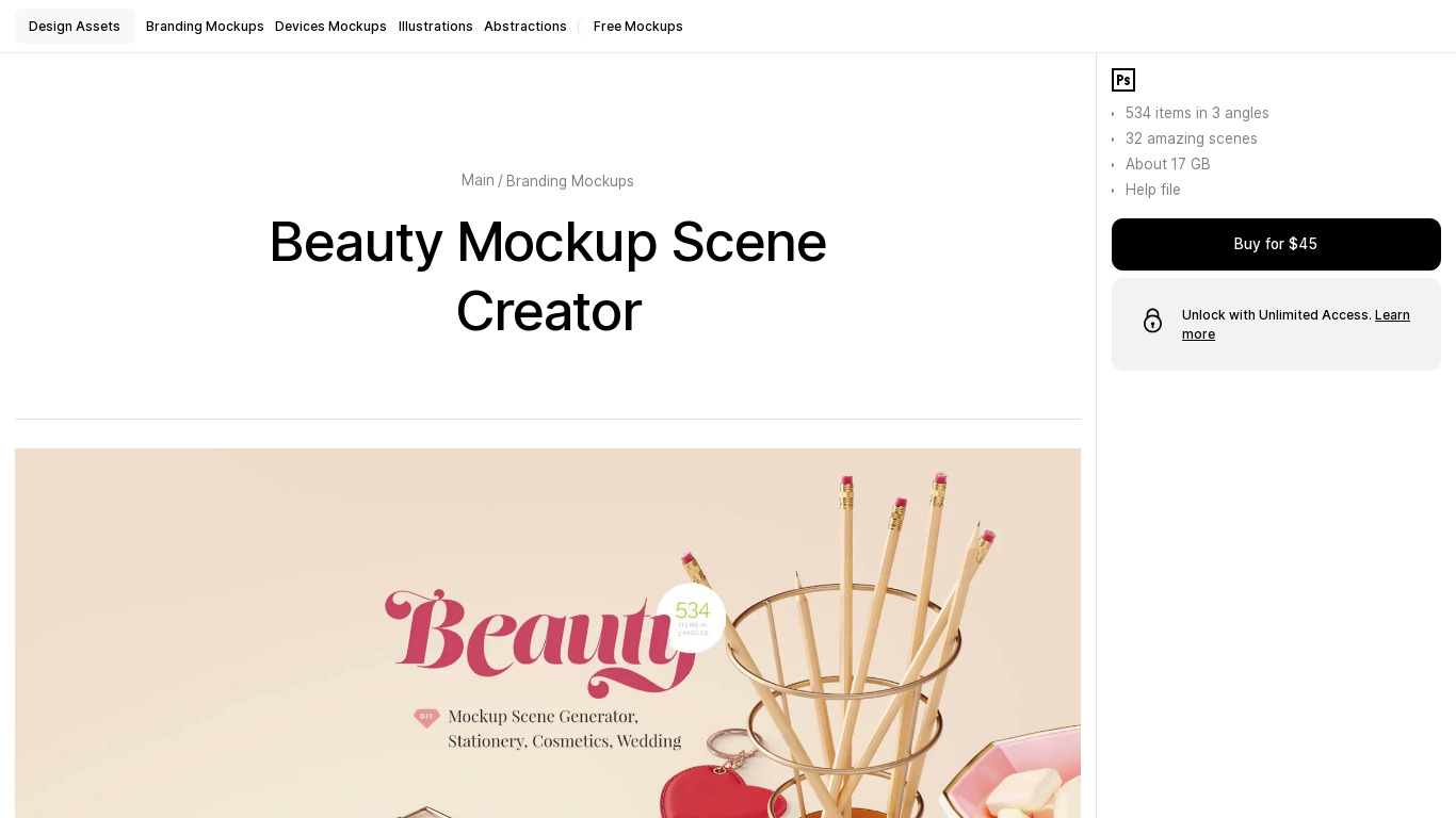 Beauty Mockup Screen Generator Landing page