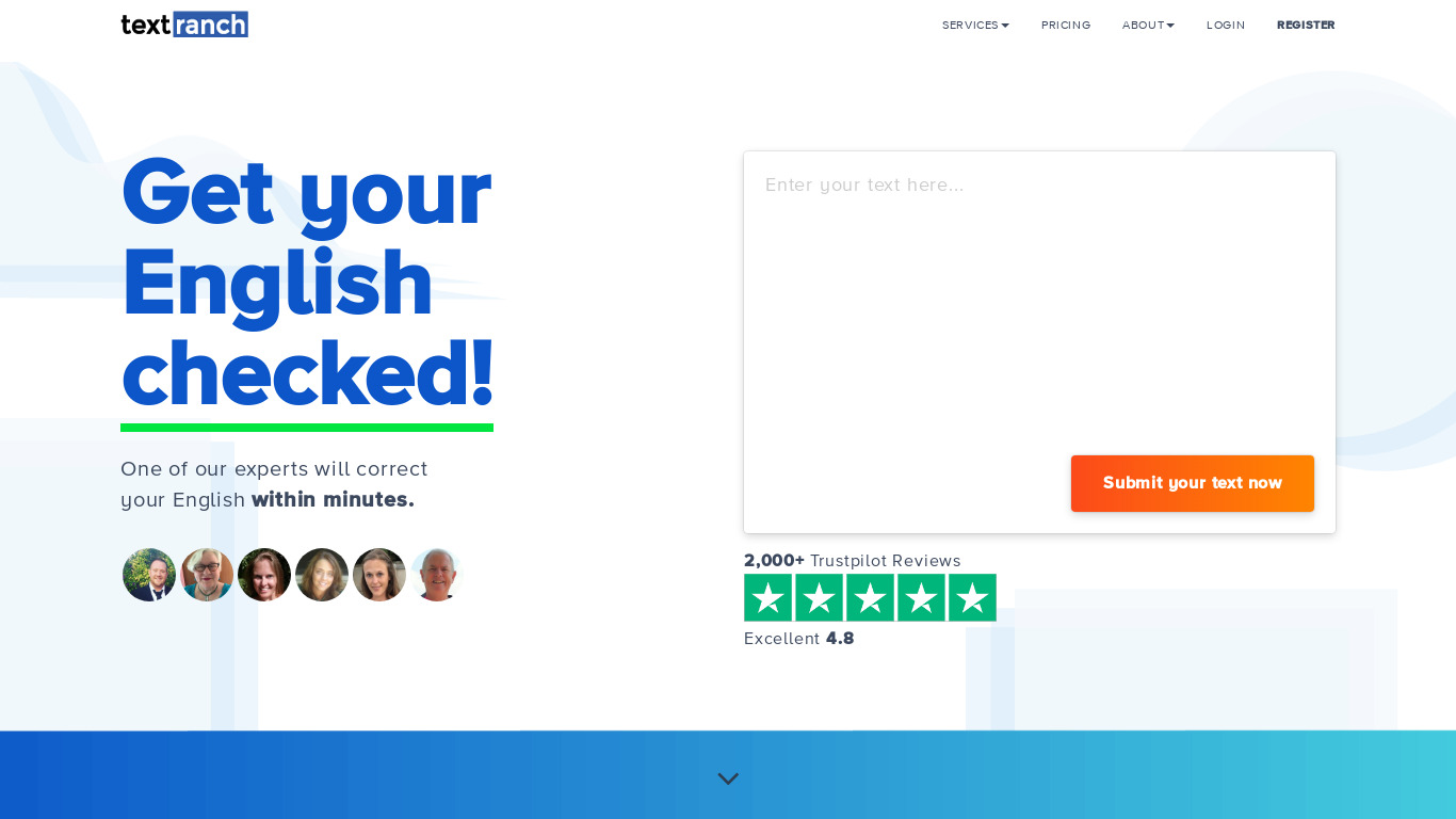 TextRanch Landing page
