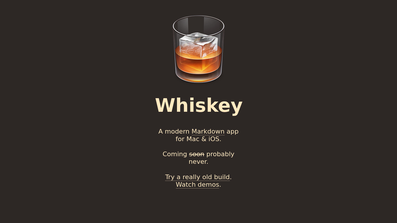 Whiskey Landing page