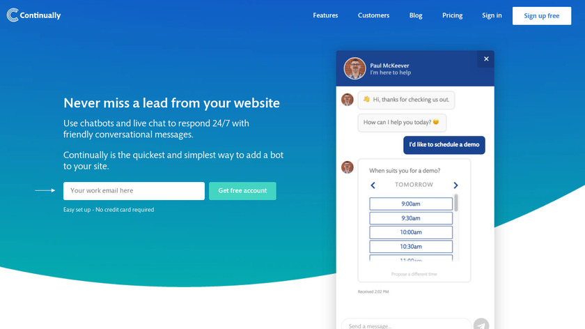 Continually Landing Page