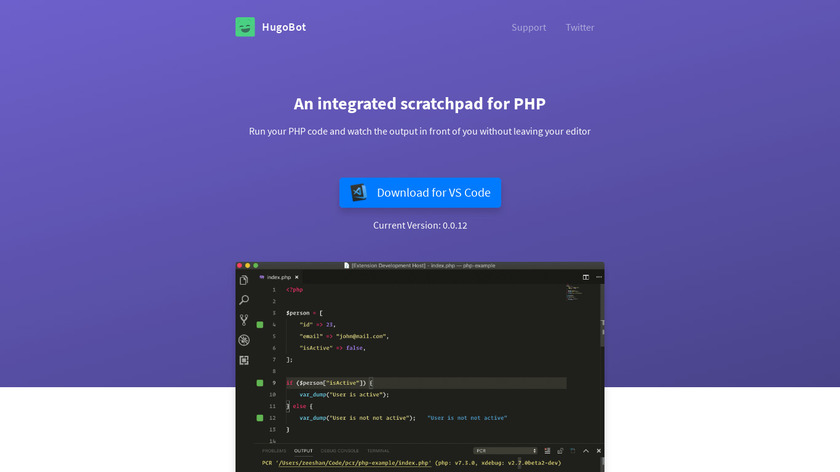 HugoBot Landing Page