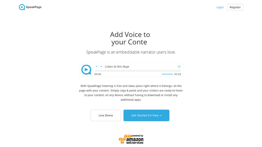 SpeakPage Landing Page