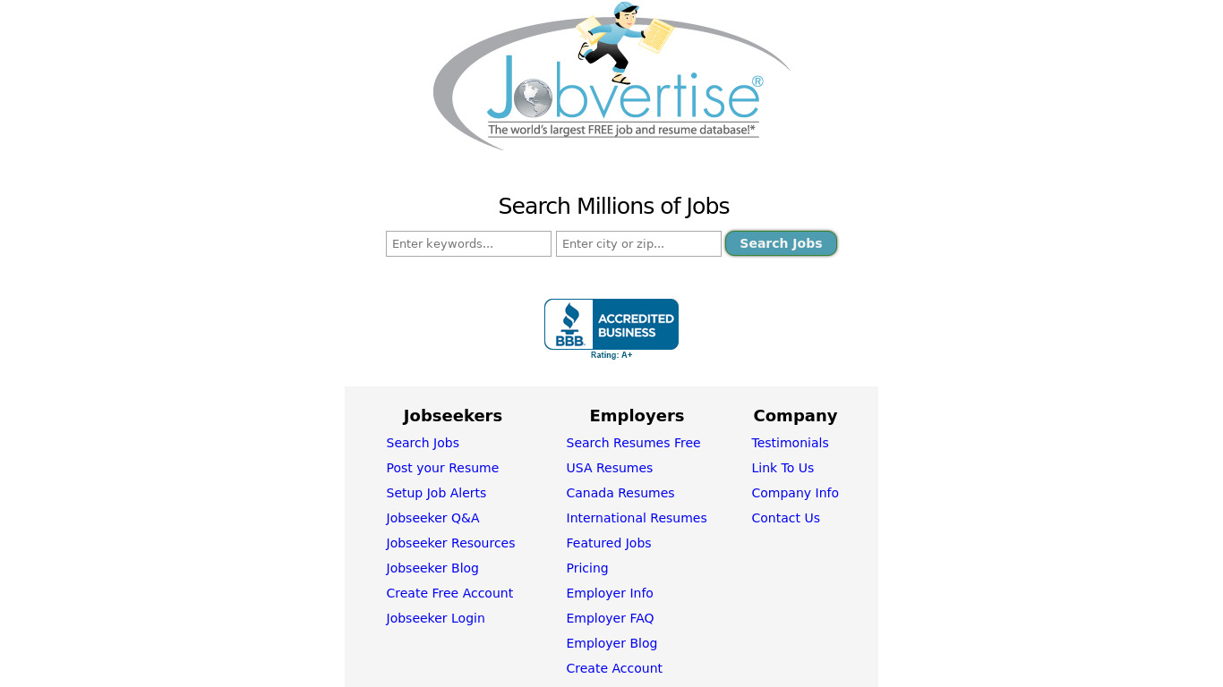 Jobvertise Landing page