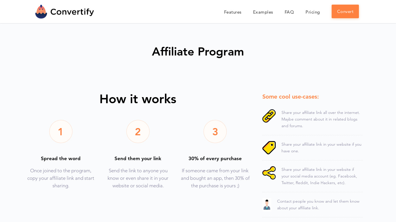 Convertify Landing page