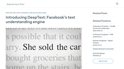 Facebook DeepText screenshot