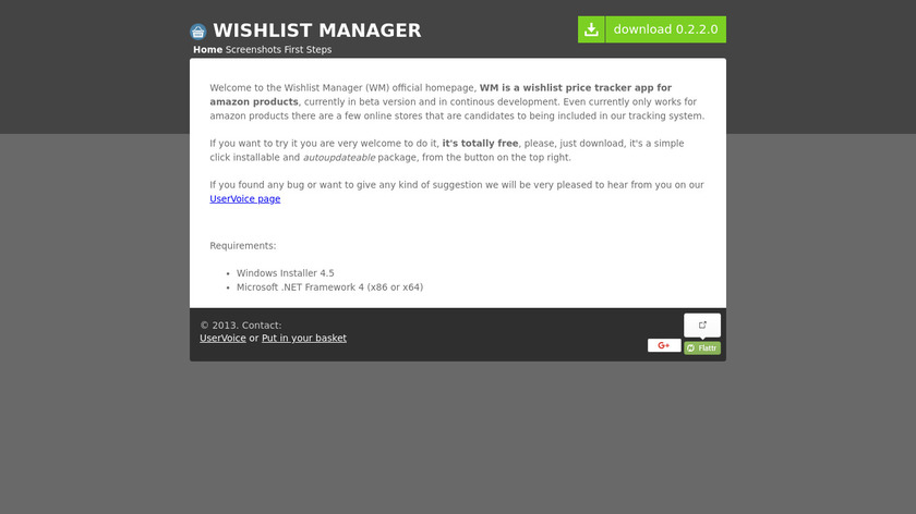 Wishlist Manager Landing Page