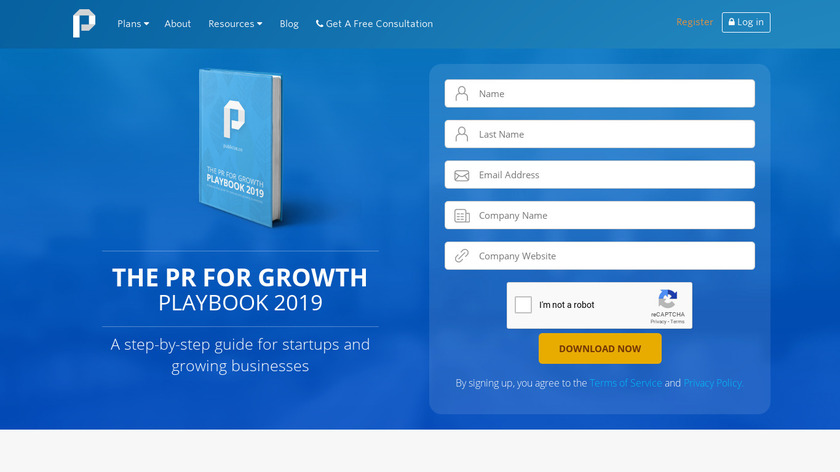 PR for Growth Playbook Landing Page