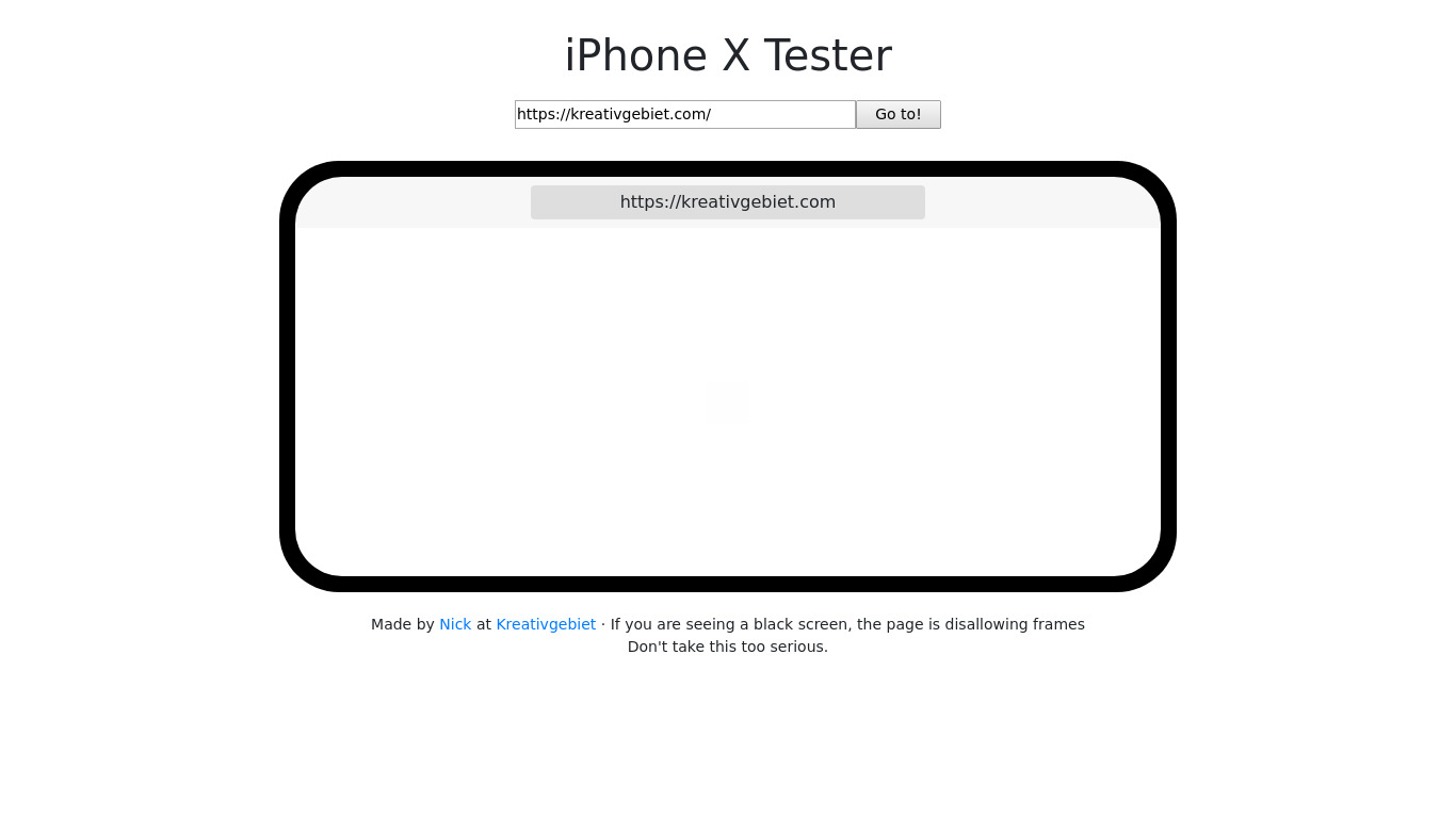 iPhone X Web-Viewer Landing page