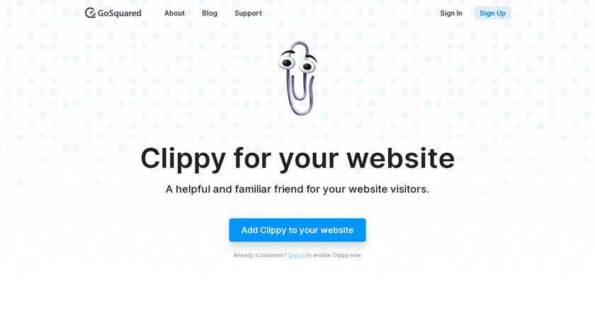 Clippy for your website Landing Page