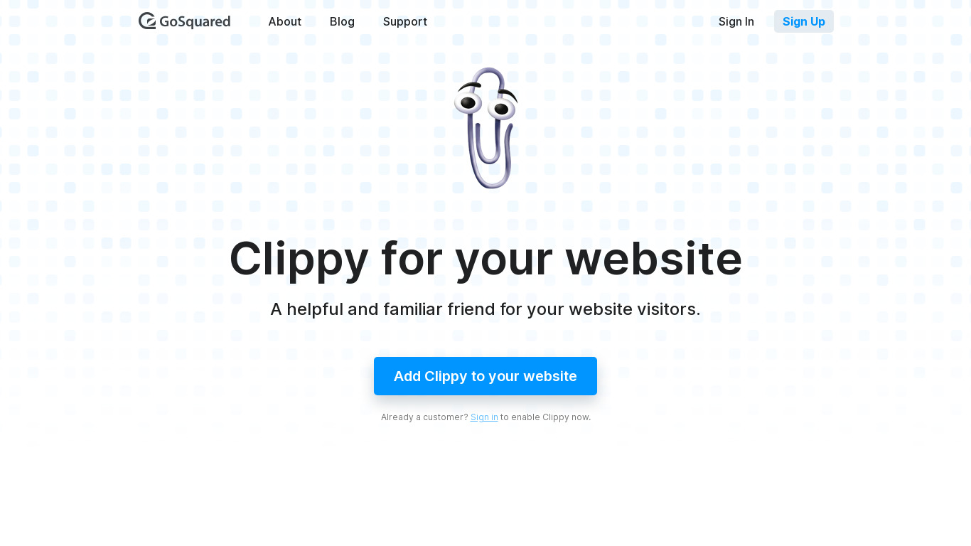 Clippy for your website Landing page