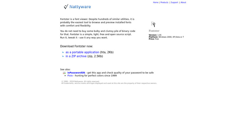 Fontster Landing Page