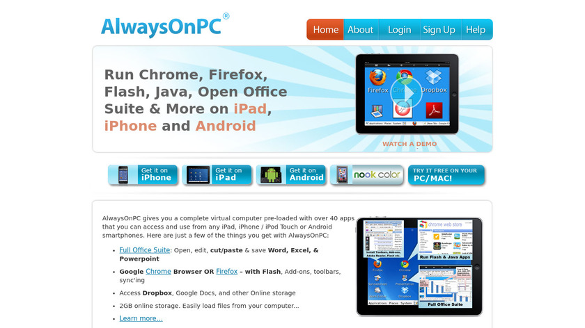 AlwaysOnPC Landing Page