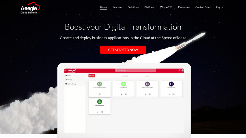 Aeegle Cloud Platform Landing Page