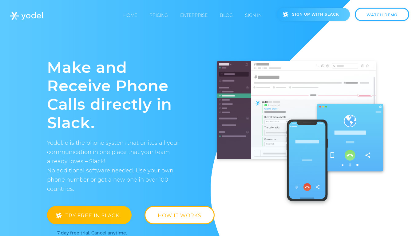 Yodel for iOS Landing page